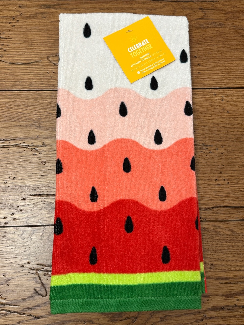 Celebrate Together Red & White Watermelon Kitchen Towels - Set of 2